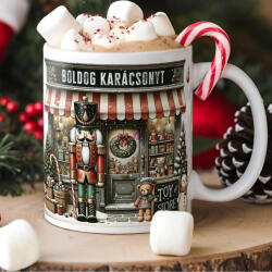 Deconline Crafts Karácsonyi bögre "Diótörős - Boldog Karácsonyt" 330 ml kerámia Full HD (do129215-CERAMIC-MUG)
