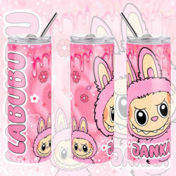 Deconline Crafts Személyre szabható "LABUBU Friends" fém Termosz / tumbler egyedi névvel 600 ml (DO69363-TUMBLER-600)