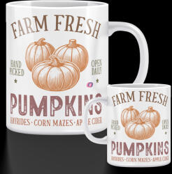 Deconline Crafts Őszi mintás bögre ""Vintage Farm Pumpkins" 330 ml (DO126178-CERAMIC-MUG)