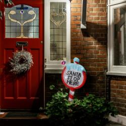 Koopman XL Kültéri leszúrható Tábla "Santa stop here" LED, 78 cm IP44 230V (AMC000090)