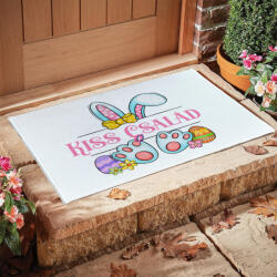 Deconline Crafts Egyedi neves húsvéti szőnyeg, kádkilépő 60X40 cm "Nyuszilány" tört fehér (DO133001--RUG-60x40)