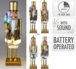 Koopman LED-es Luxury Diótörő figura zenélő, arany 57 cm, 4 féle (AZX000220)