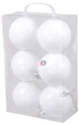 Decoration & Design Gömb fényes akasztós műanyag 10cm fehér 6db (235171)