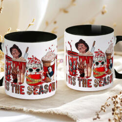 Deconline Crafts Halloween mintás bögre Horror Stars "Tis The Season" fekete (DO126129-BLACK-MUG)