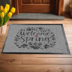Deconline Crafts Húsvéti Lábtörlő 60X40 cm "Welcome Spring"szürke, fekete (DO133004-doormat-GR)