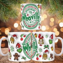 Deconline Crafts Grincses karácsonyi bögre 3D pufi hatású "Whoville (DO129137)