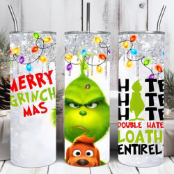 Deconline Crafts Grincs mintás termosz pohár 600ml "Hate hate hate" HD tumbler (DO129211-600ML)