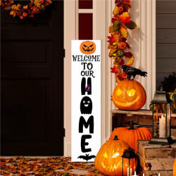 Deconline Crafts Halloweeni Tábla "Welcome to our home" felirattal, 60 cm, akasztható (DO120027)