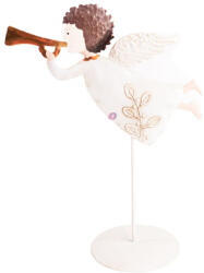 QX-Impex Angyal talpon karácsonyi dísz 21 cm fehér, fém (061327)