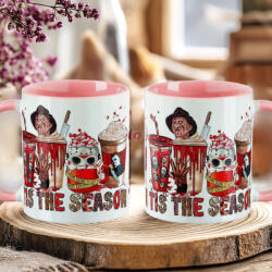 Deconline Crafts Halloween mintás bögre Horror Stars "Tis The Season" rózsaszín (DO126129-PINK-MUG)