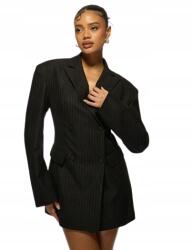 Missguided Fekete Csíkos Ruha Blézer Gombokkal Xs 1GF