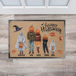 Deconline Crafts Személyre szabott Halloweeni lábtörlő 60x40 cm "Creepy Family" max. 5 névvel (DO126301-DOORMAT-60x40)