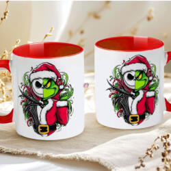 Deconline Crafts Halloween mintás bögre "Jack x Grincs" red (DO126135-RED-MUG)