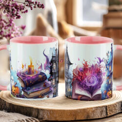 Deconline Crafts Halloween mintás bögre HD "Haunted House" rózsaszín (DO126111-PINK-MUG)