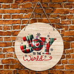 Deconline Crafts XL Karácsonyi fa tábla "Joy to the world" ajtódísz többféle méretben (DO129191-WOOD30)