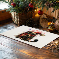Deconline Crafts Karácsonyi mintás Szőnyeg, Lábtörlő 60X40 cm "Boldog macskarácsonyt (DO129199-RUG-60x40)