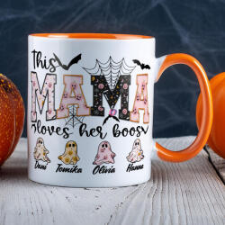 Deconline Crafts Halloween mintás bögre Személyre Szabható "Mama" Narancssárga (DO126161-ORANGE-MUG)