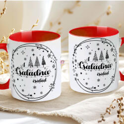 Deconline Crafts Egyedi neves karácsonyi bögre "Személyre szabható névvel" 330 ml kerámia piros Full HD (DO129220-RED-MUG)