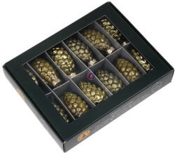 Decoration & Design Karácsonyfadísz toboz (üveg) - 12 darabos, arany, 6 cm (504422)