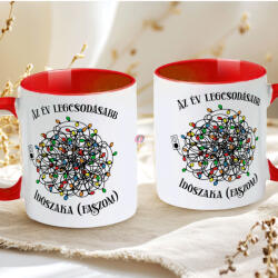 Deconline Crafts Karácsonyi bögre "Az év legcsodásabb időszaka. . . " 330 ml kerámia piros Full HD (DO129200-RED-MUG)