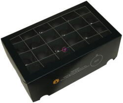 Decoration & Design Luxury üveg karácsonyfa gömb 4 cm, black, 48 db-os szett (501607)