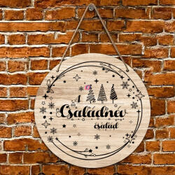 Deconline Crafts Karácsonyi ajtódísz fa tábla "Bells" egyedi felirattal többféle méretben (DO129220-WOOD30)