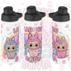 Deconline Crafts Személyre szabható "LABUBU Friends" fém kulacs egyedi névvel 750 ml (DO69367-BOTTLE-750ML)