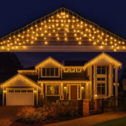 Koopman Kültéri Jégcsap fényfüzér 6m melegfehér 180 LED IP44, 8 program (AX8451650)