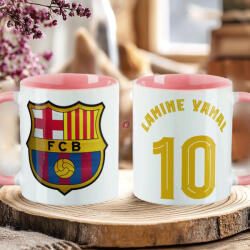Deconline Crafts Prémium Barcelona Bögre személyre szabható, egyedi névvel 330ml Rózsaszín bögre (DO69354-PINK-MUG)