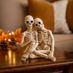 QX-IMP Halloween-i dekorációs figura - csontváz pár 8 cm (046139)