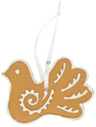 Decoration & Design Mézeskalács madár akasztós poly 7, 7x0, 6x5, 7 cm barna, fehér (DD68175)