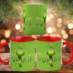 Deconline Crafts Egyedi feliratos karácsonyi bögre "Mini Grinch" piros bögre (DO129209-RED-MUG)