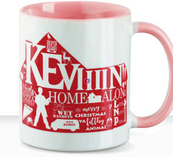 Deconline Crafts Karácsonyi bögre "Reszkessetek betörők - Keviiin" 330 ml kerámia Rózsaszín Full HD (DO129217-PINK-MUG)