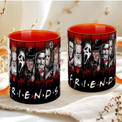 Deconline Crafts Halloween mintás bögre "Friends" Horror karakterekkel Narancs (DO126132-ORANGE-MUG)