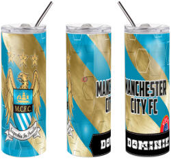 Deconline Crafts MANCHESTER CITY fém duplafalú pohár egyedi névvel 600 ml tumbler (DO59996-CITY-600ML-TUMBLER)