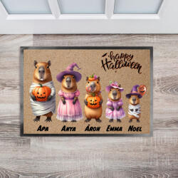 Deconline Crafts Személyre szabott Halloweeni lábtörlő 60x40 cm "Capybara" max. 5 névvel (DO126302-DOORMAT-60x40)