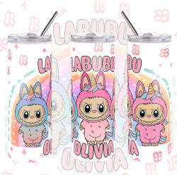 Deconline Crafts Személyre szabható "LABUBU Friends" fém Termosz / tumbler egyedi névvel 600 ml (DO69367-TUMBLER-600)