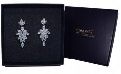 Kokonet Ezüst fülbevaló lógó gyémánt esküvő boho glam (Kolczyki srebrne wiszące diamenty wesele boho)