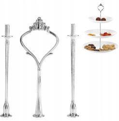  Emeletes Üveg Patera Fehér Hagyományos Sütemény Torta Gyümölcs 3 Szint (JYA02734-02)