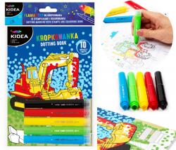 kidea Pöttyös filctollak bélyegzőkkel és kifestőkönyv Járművek Kidea (ZFMKSKPKA)