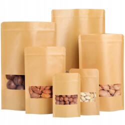 Surflyee 50 db-os kraft táska ablakkal, zárható 16x26 cm