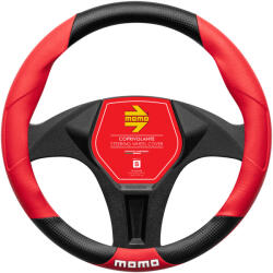 MOMO Kormányvédő Tuning 'S' Fekete-Piros/Fehér Logó (SWC016BRS)