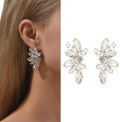 Kokonet Ezüst fülbevaló szárnyak cirkónia levelek stekker kristály cirkónia Wow (3-0520)