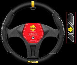 MOMO Kormányvédő Profile 'M' Fekete-Fehér/Sárga Logó (SWC0PROBW)