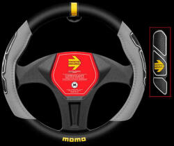 MOMO Kormányvédő Fun 'M' Fekete-Szürke/Sárga Logó (SWC0FUNBG)