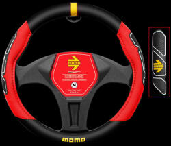 MOMO Kormányvédő Fun 'M' Fekete-Piros/Sárga Logó (SWC0FUNBR)