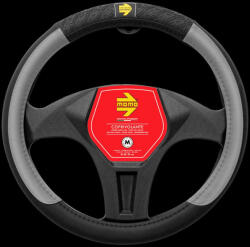 MOMO Kormányvédő V. I. P. 'M' Fekete-Szürke/Sárga Logó (SWC0VIPBG)