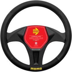 MOMO Kormányvédő Easy 'S' Fekete-Fekete/Sárga Logó (SWC0EASBKS)