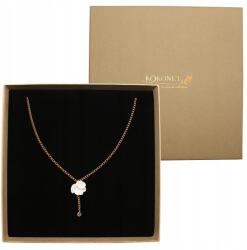 Kokonet Esküvői arany nyaklánc Virágos hosszúkás, handmade (Naszyjnik złoty ślubny KWIATOWY handmade)