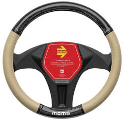 MOMO kormányvédőSWC LUXURY WOOD BEIGE-BLACK M (SWC0LXBEB)